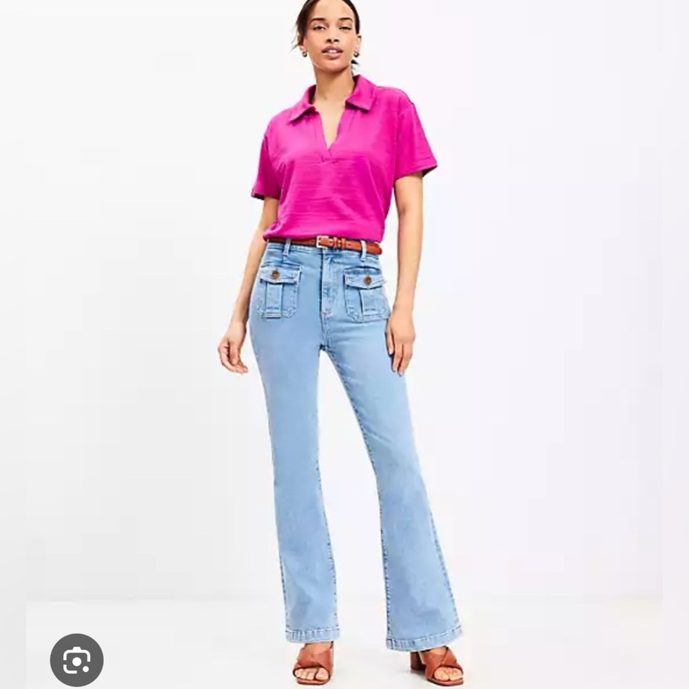 LOFT high rise patch pocket jeans
